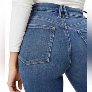 Good American Good Flare Jeans Size 6/28 PETITE 27” Inseam Hemmed EUC